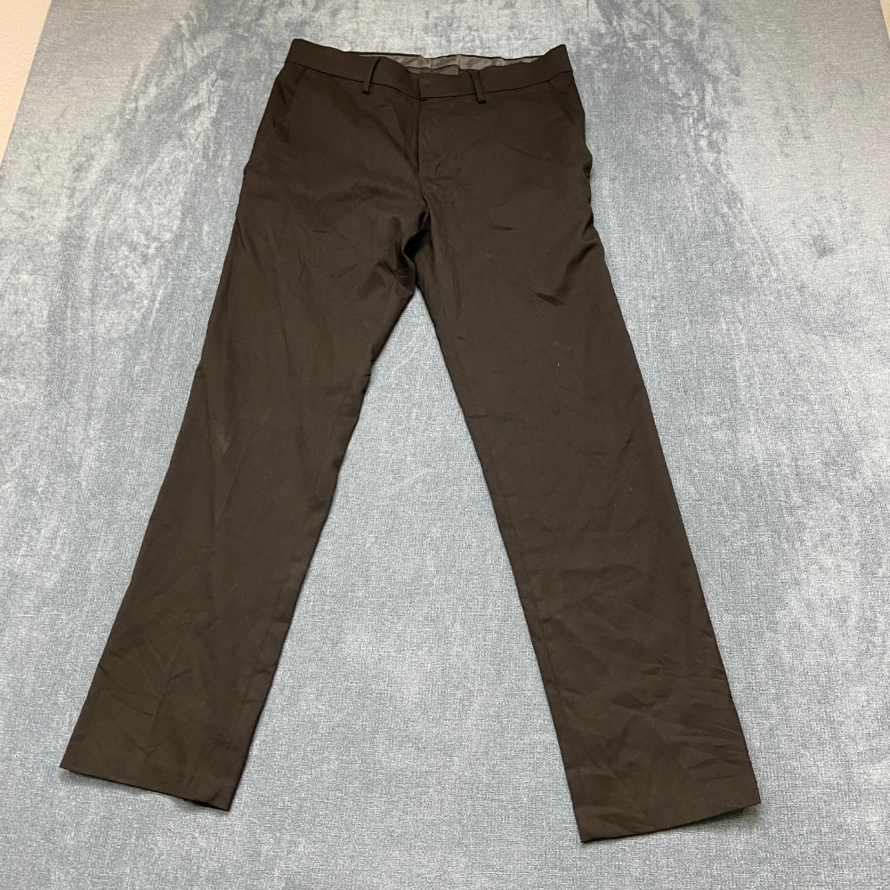 Kenneth Cole Reaction Dress Pants Mens 32x30 Black Stretch Dark Wash Business
